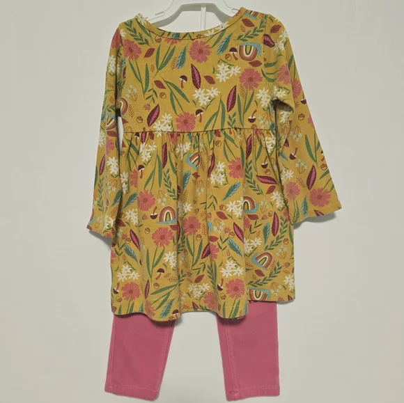 Toddler Girl 2T Fall Dress Mustard Yellow/ Pants - Picture 2 of 13